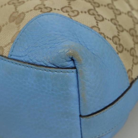 GUCCI GG Canvas Shoulder Bag 2way Navy Gold Light blue 326514 Auth 111050 - Picture 9 of 16